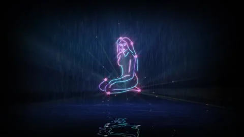 Zodiac sign Virgo. Computer simulation of an animated laser show Vidéo 134996999