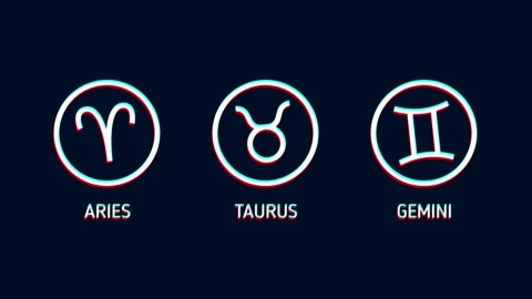 Zodiac Signs Glitch Effect After Effects stock