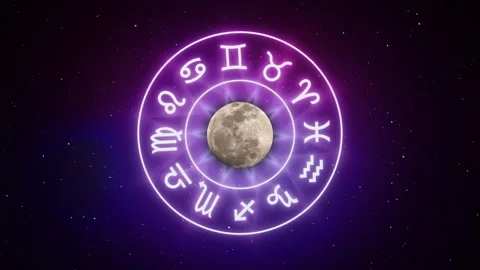 Zodiac signs inside of horoscope circle astrology and horoscopes concept Stock Footage 246894230