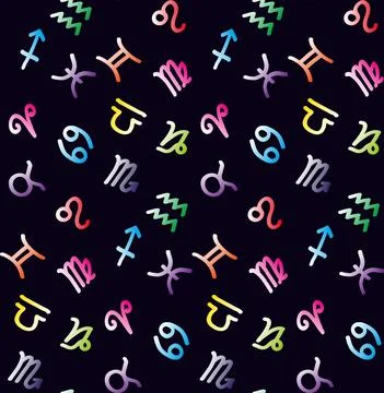Zodiac signs pattern Illustrazione stock