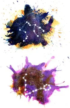 Zodiac signs in splatter イラスト素材