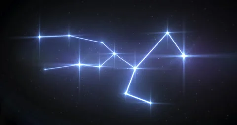 Zodiac signs Taurus constellation made of bright stars is connected by lines Stock Footage 131019082