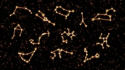 Zodiac star with black background, future wheel Stock Footage 202200323