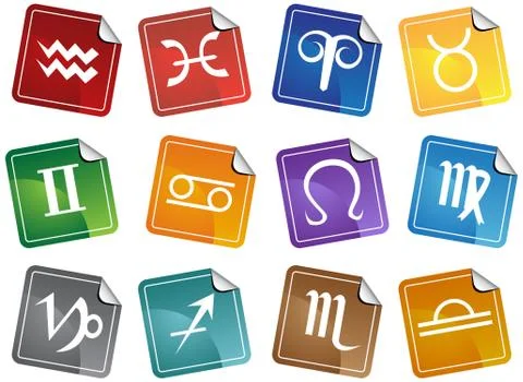 Zodiac stickers Stock Illustration