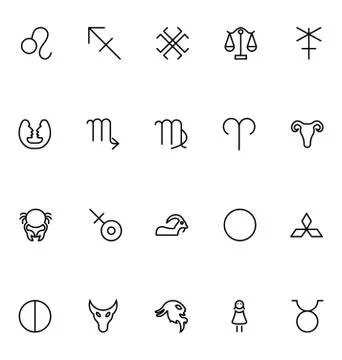 Zodiac Vector Icons Set Stock Illustration