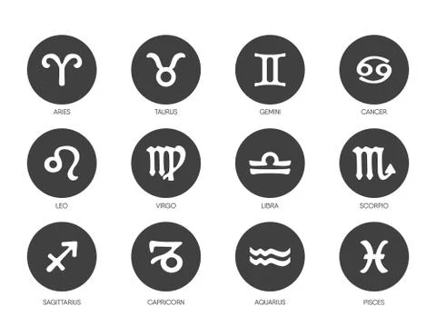 Zodiac vector icons set Stock Illustration