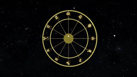 Zodiac wheel 3d seamless loop Vídeo Stock 336734982