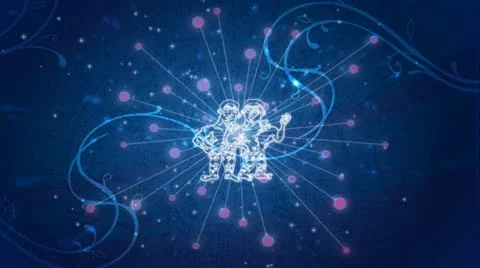 ZODIAC WHEEL GEMINI LOOP ANIMATION Stock Footage