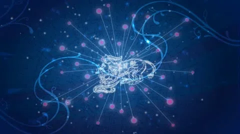 ZODIAC WHEEL LEO  LOOP ANIMATION Video stock 10931494