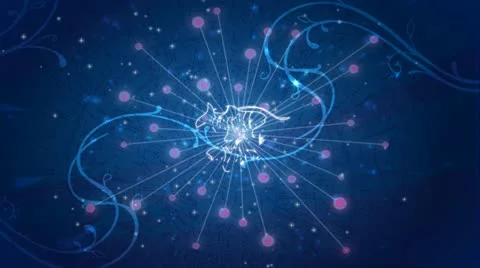 ZODIAC WHEEL PISCES  LOOP ANIMATION Video stock 10931485