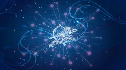 ZODIAC WHEEL SAGITTARIUS  LOOP ANIMATION 스톡 동영상 10931521
