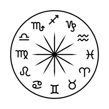 Zodiac wheel vector illustration Illustrazione stock