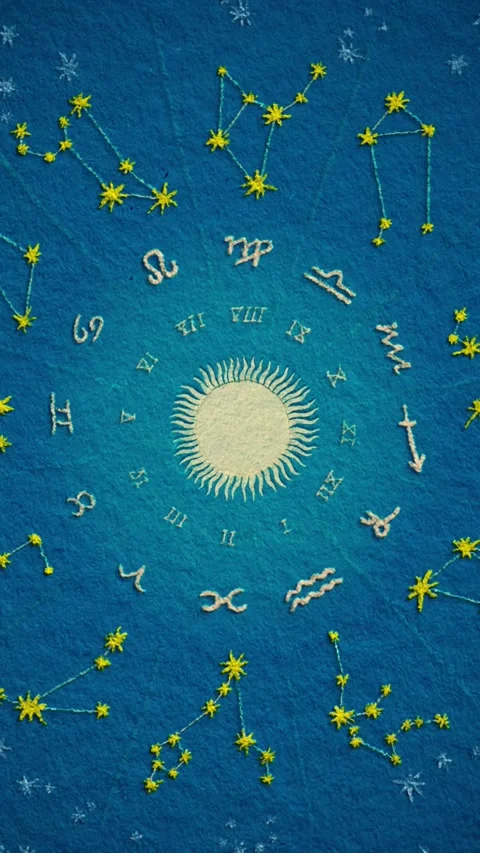 ZODIAC WHEEL Vertical Animation card Stock Footage 296815452