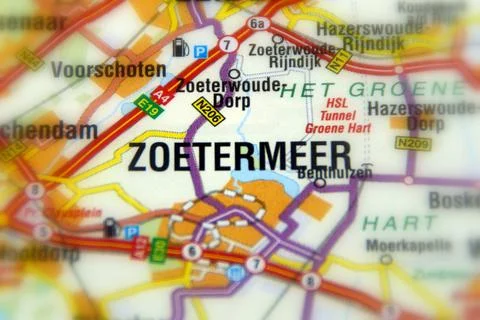 Zoetermeer on a map Stock Photos