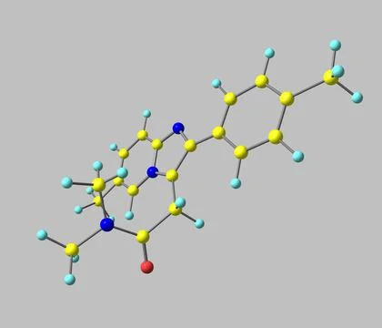 Zolpidem molecule isolated on grey Stock Illustration