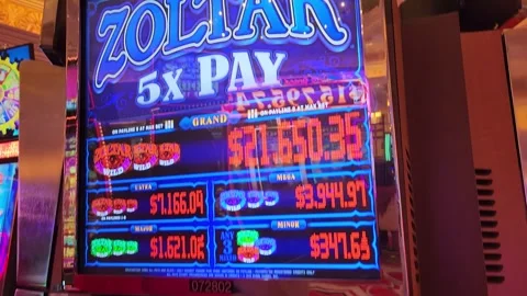 Zoltar 5X Pay Slot Machine Casino Game Stock Footage 243589825