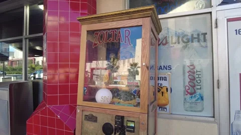 Zoltar Fortune Teller Machine Across From Resorts World In Las Vegas Nevada Stock Footage 245371616