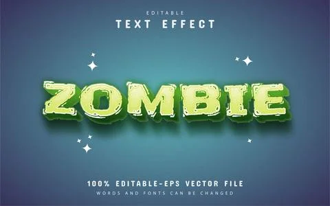 Zombie 3d text effect Stock Illustration