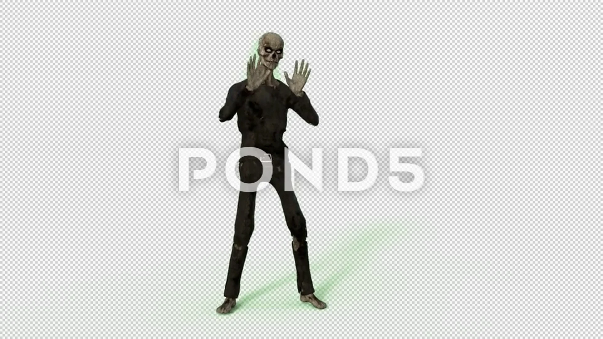 Zombie animation. Halloween concept. Gr, Stock Video