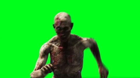 Zombie animation. Phisical motion blur. Realistic green screen 4k animation Video stock 132463116