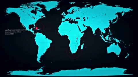 Zombie Apocalypse Shown on a Digital World Map Stock Footage 63316074