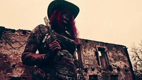 The zombie apocalypse. Zombie Killer. Stock Footage