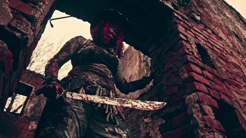 The zombie apocalypse. Zombie Killer. Stock Footage 76996853