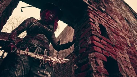 The zombie apocalypse. Zombie Killer. Stock Footage 76996895