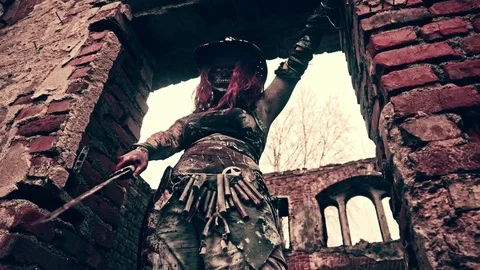 The zombie apocalypse. Zombie Killer. Stock Footage 76996941