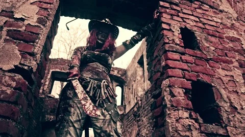 The zombie apocalypse. Zombie Killer. Stock Footage 76997315