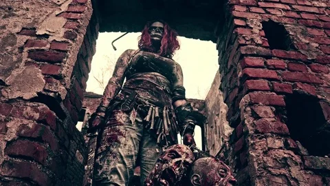 The zombie apocalypse. Zombie Killer. Stock Footage 77006802