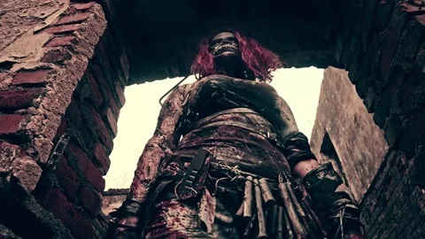 The zombie apocalypse. Zombie Killer. Stock Footage 77006905