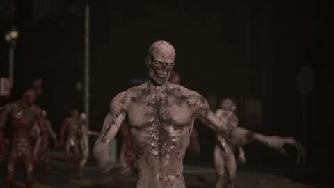 Zombie Is Approaching And Attacking In The Street Stock Footage 287842121