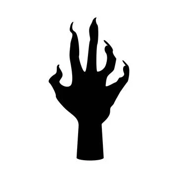Zombie arm vector illustration. Monster hand silhouette. Demon fist symbol... Stock Illustration