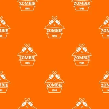 Zombie attack pattern vector orange Illustrazione stock