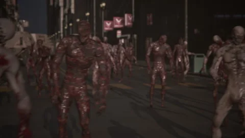 Zombie attack, people hiding and escaping Stock Footage 287565158