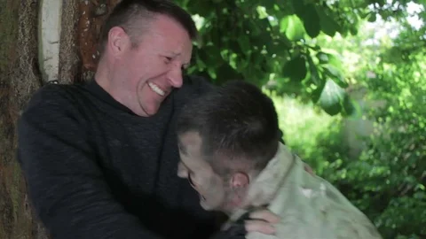 Zombie attacks a man. Stock Footage 77453223