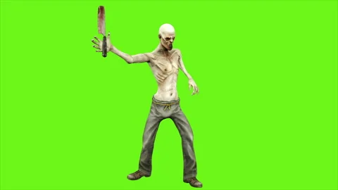 Zombie attacks - seperated on green screen. Loopable. 4k. Stock Footage 87553200