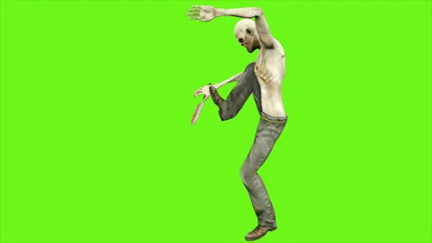 Zombie attacks - seperated on green screen. Loopable. 4k. Stock Footage 87554159