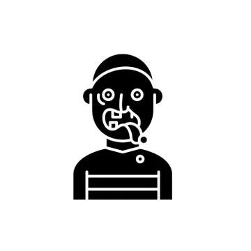Zombie black icon, vector sign on isolated background. Zombie concept symbol Stock Illustration