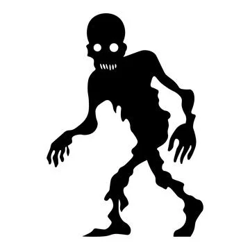 Zombie black vector icon on white background Stock Illustration