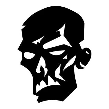 Zombie black vector icon on white background Stock Illustration