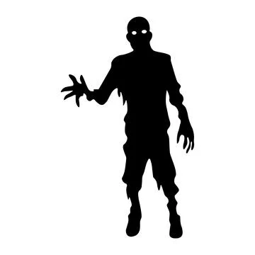 Zombie black vector icon on white background Stock Illustration