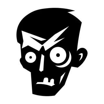 Zombie black vector icon on white background Stock Illustration