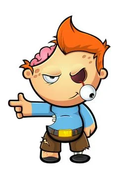 Zombie Boy - Pointing Stock Illustration