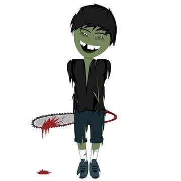 Zombie boy with surprise Stock Illustration
