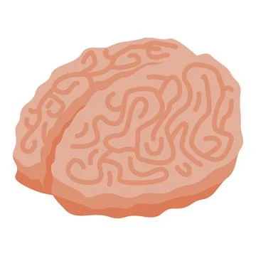 Zombie brain icon, isometric style Stock Illustration