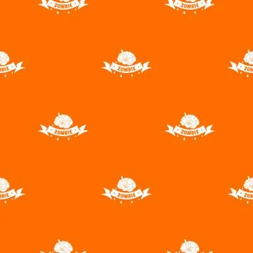 Zombie brain pattern vector orange Illustrazione stock