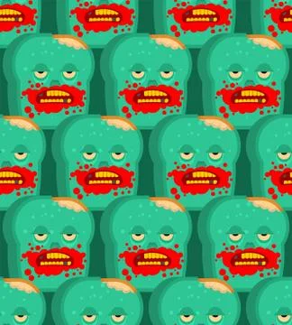 Zombie bread pattern seamless. Piece of green dead bread background Illustrazione stock
