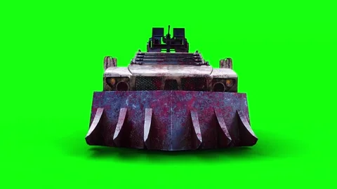 Zombie car very fast driving. Apocalyptic concept. Green screen isolate. Stock-Footage 304685025